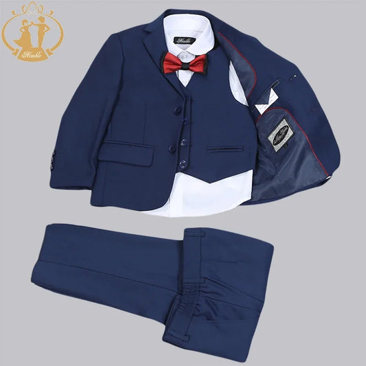 Luxury Boys' 3-Piece Blue Formal Suit